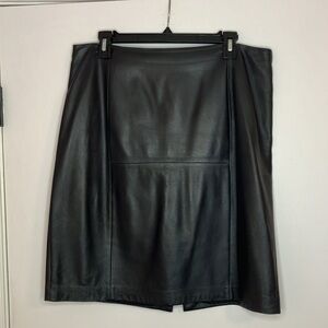 Halogen leather pencil skirt